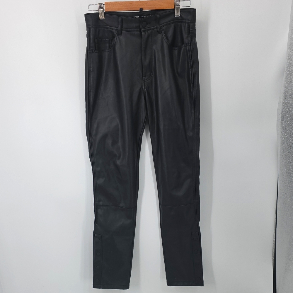 Zara Faux Leather Black Pants US Size 29